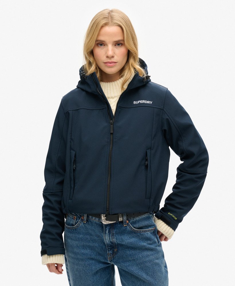 code trekker softshelljack met capuchon in eclipse navy