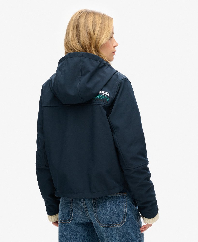 code trekker softshelljack met capuchon in eclipse navy