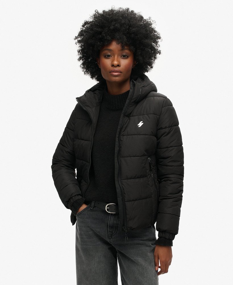spirit sports pufferjack met capuchon in zwart