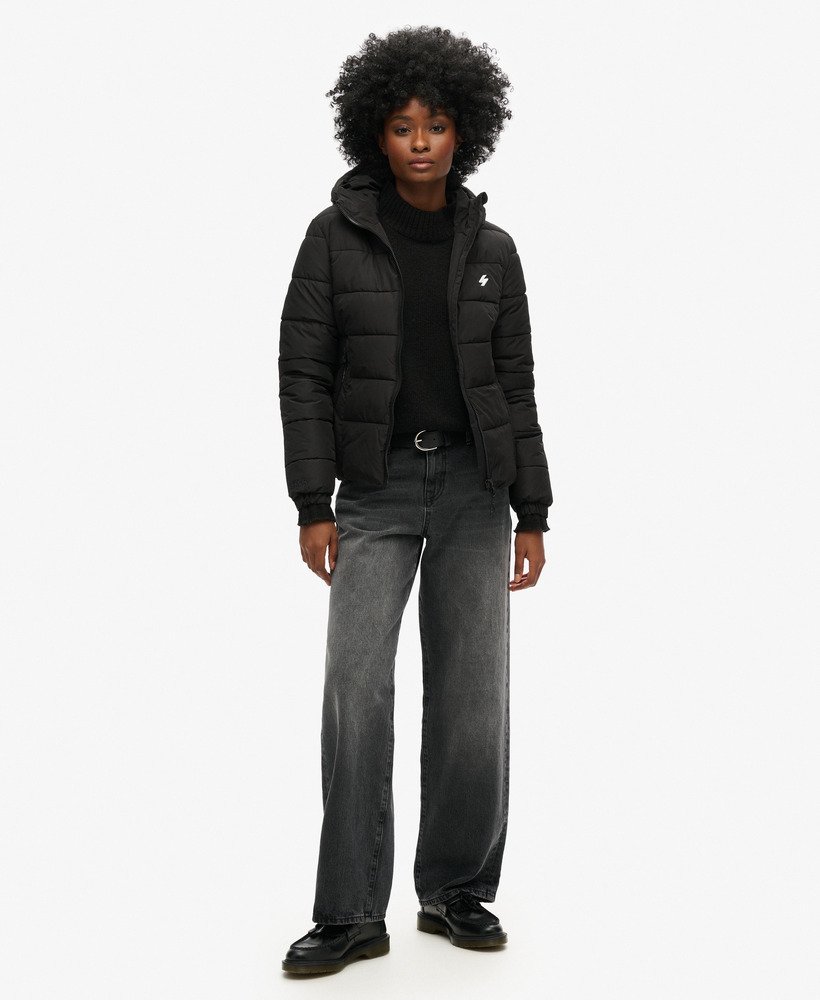 spirit sports pufferjack met capuchon in zwart