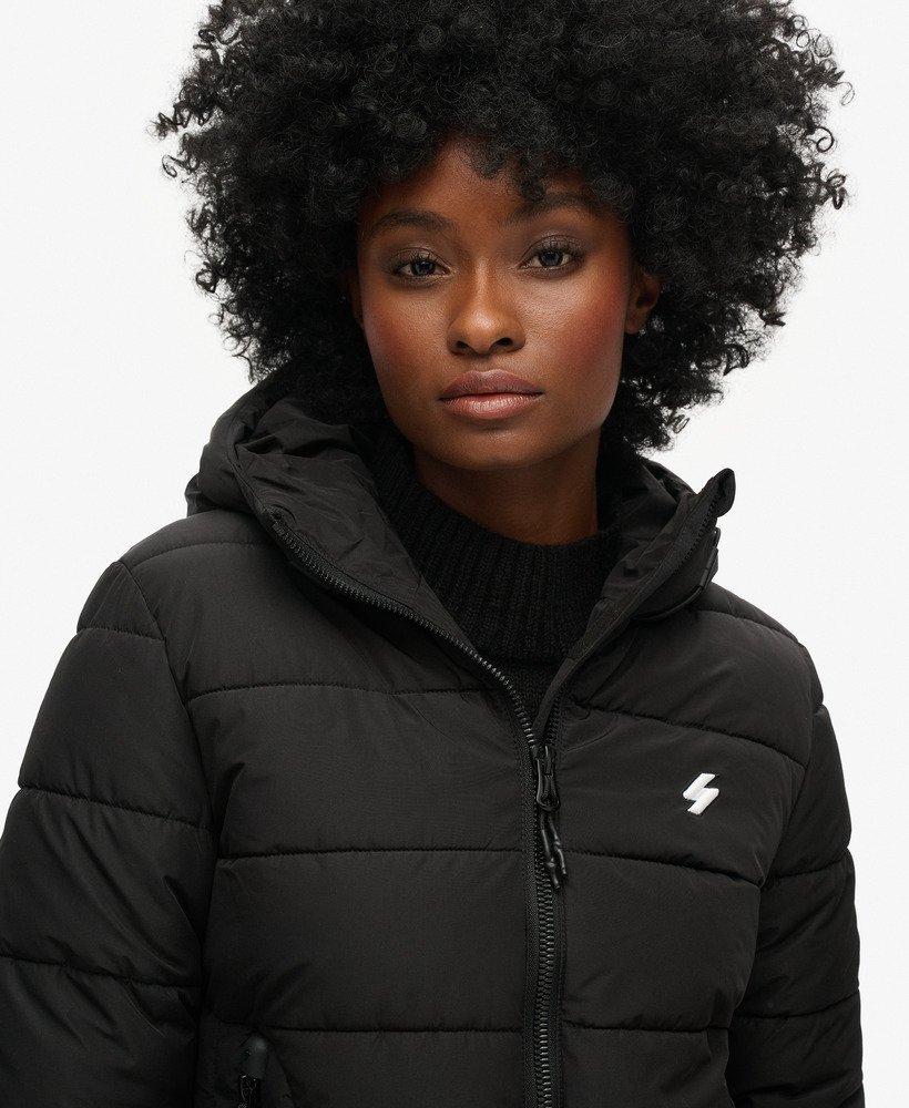 spirit sports pufferjack met capuchon in zwart