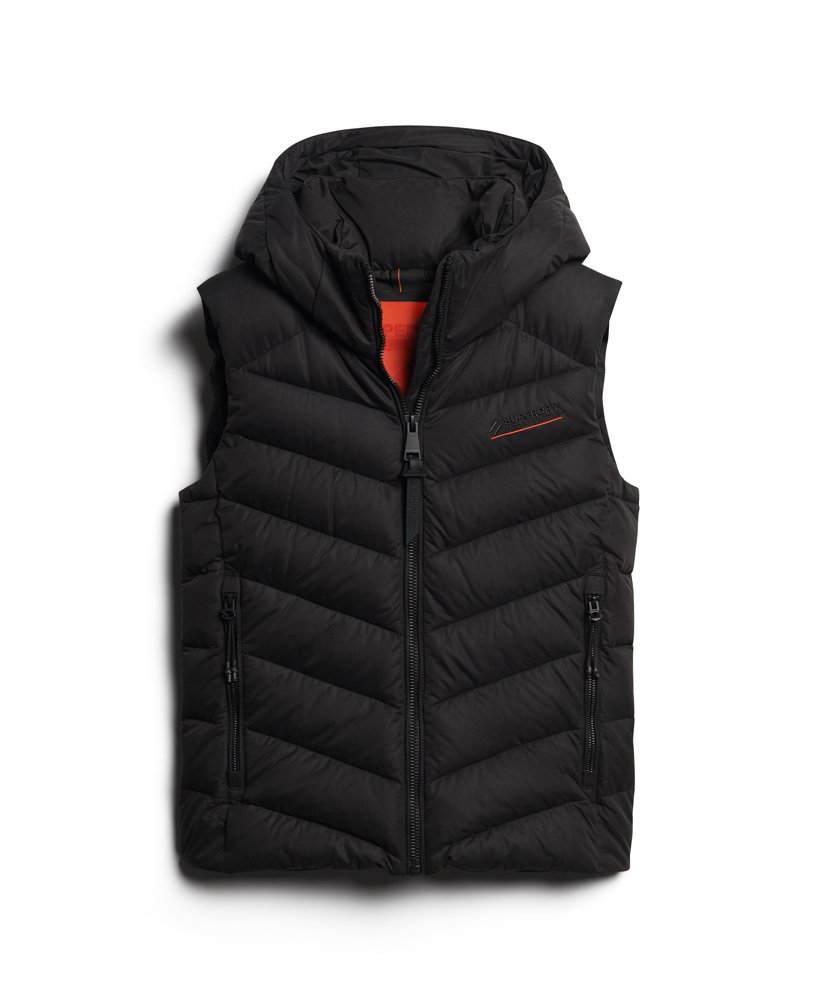 capuchonvest van microvezel met vulling in zwart