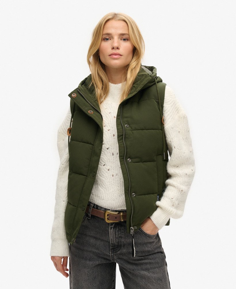 everest gewatteerd vest met capuchon in abyss khaki