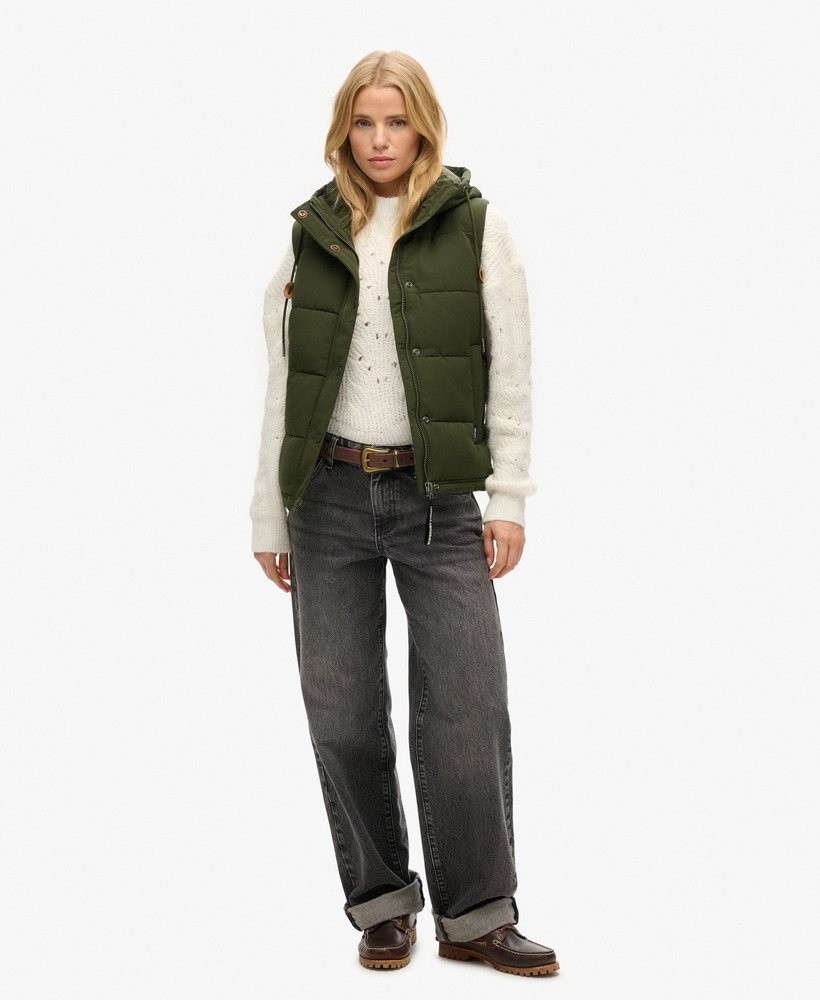 everest gewatteerd vest met capuchon in abyss khaki