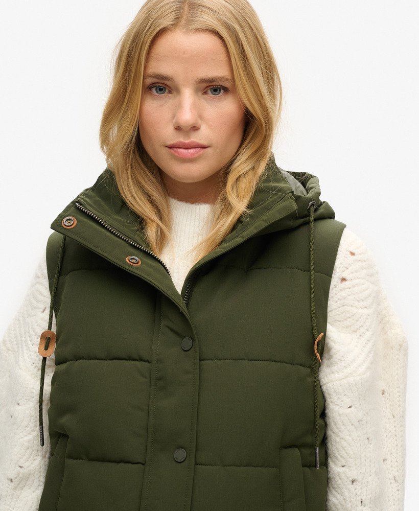 everest gewatteerd vest met capuchon in abyss khaki