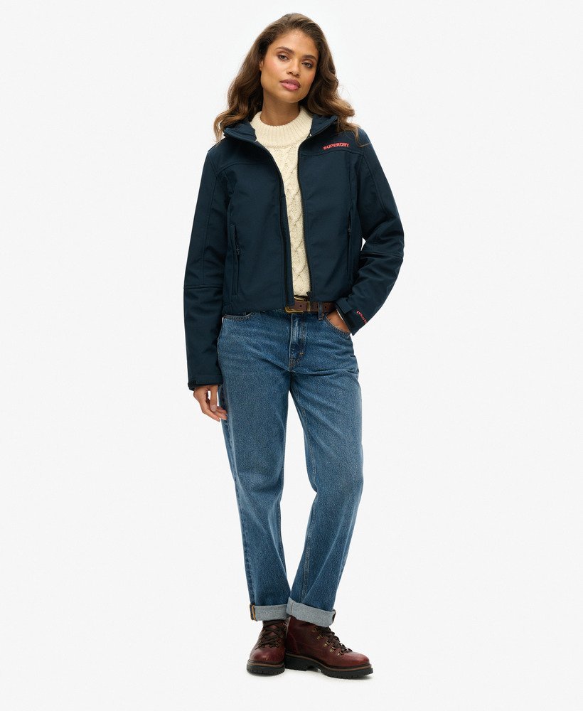 code trekker softshell-jas met capuchon in eclipse navycoral