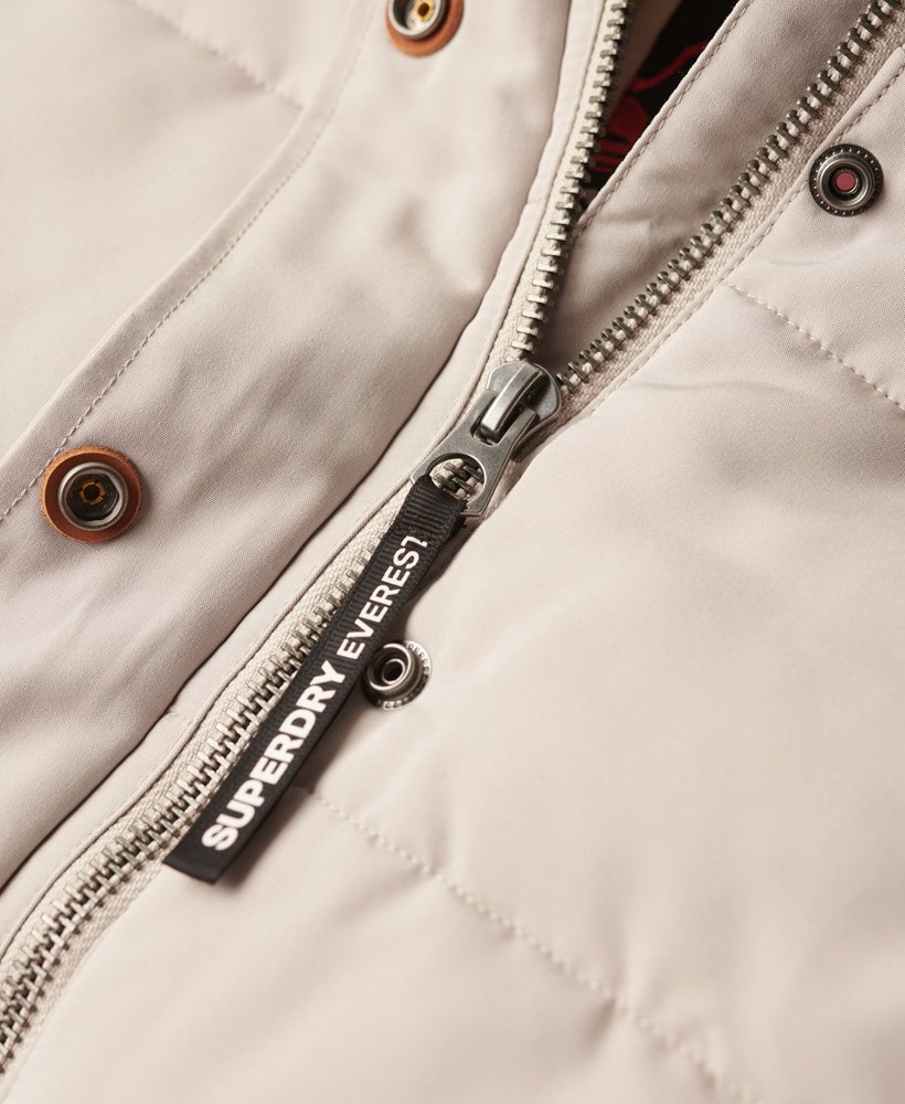 everest gewatteerd vest van imitatiebont in chateau gray