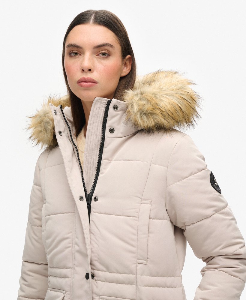 everest longline puffer coat in chateau gray
