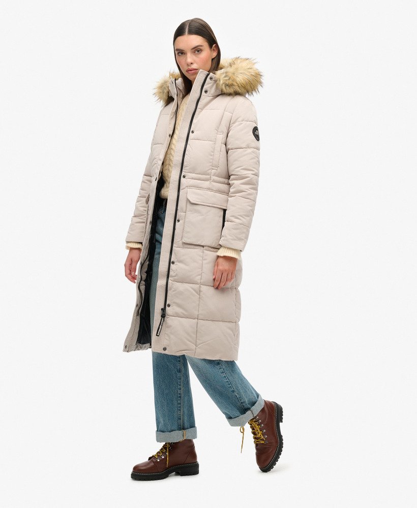 everest longline puffer coat in chateau gray