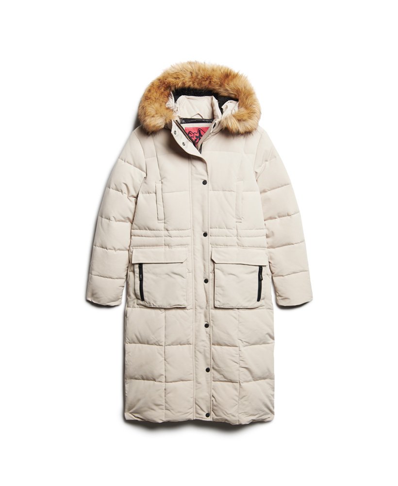 everest longline puffer coat in chateau gray