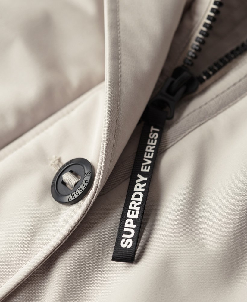 everest parka met capuchon van imitatiebont in chateau gray