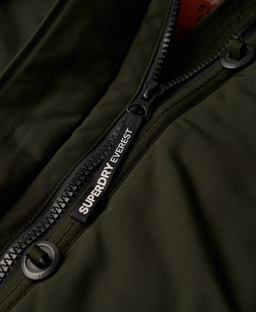 everest parka met capuchon van imitatiebont in abyss khaki