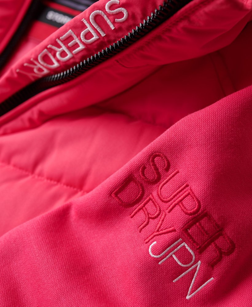 capuchon storm hybrid gewatteerde jas in active pink