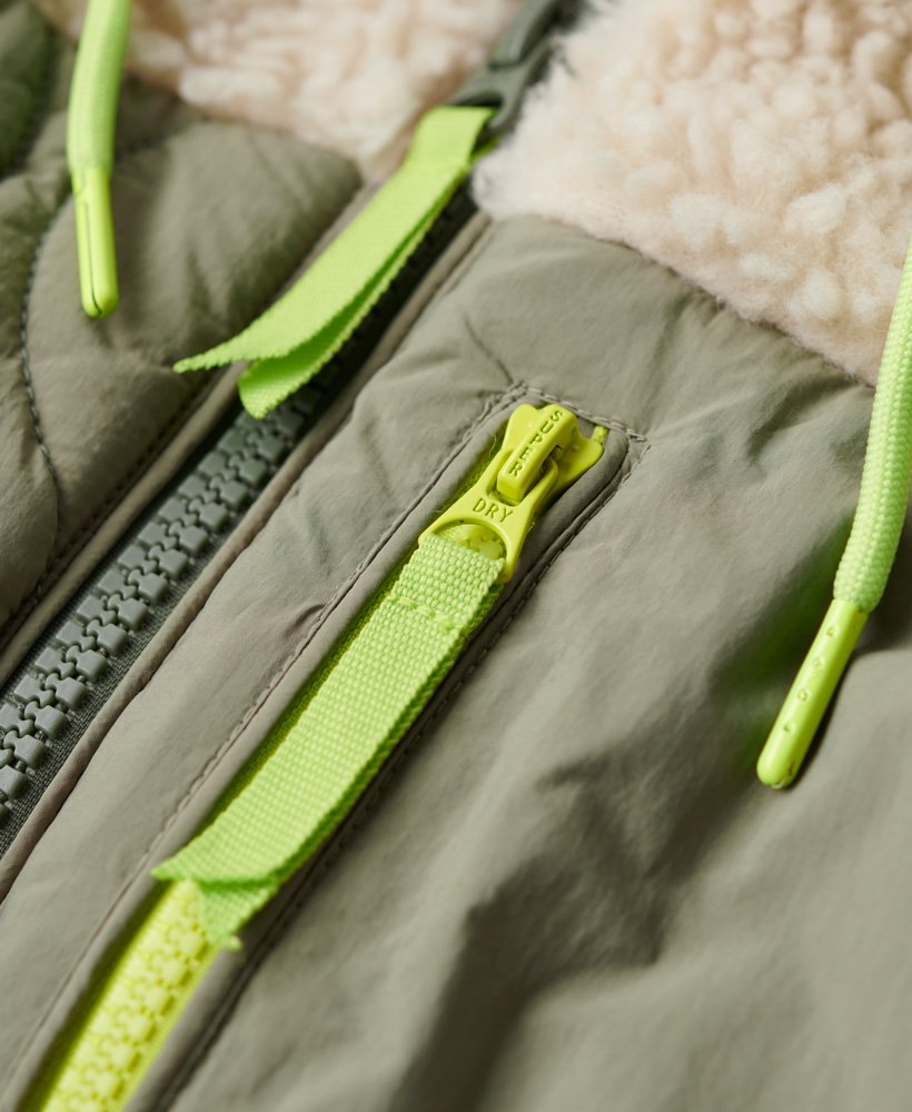 hybride gewatteerde teddyjas in vintage kaki
