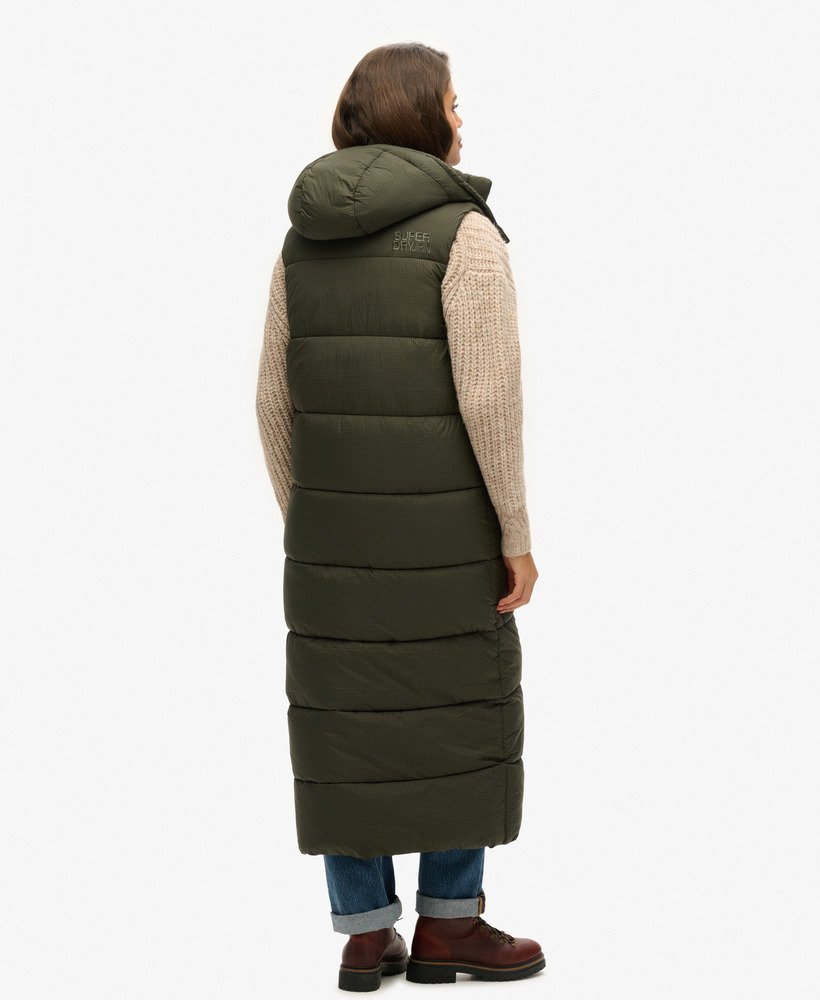 capuchonvest van ripstopstof in kaki ruitpatroon