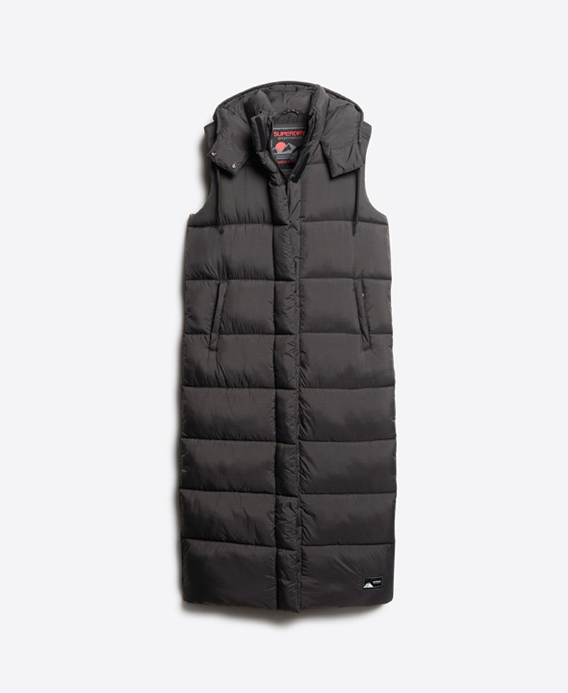 capuchonvest van ripstopstof met lange pijpen in zwart ruitpatroon