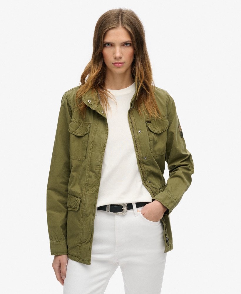 st tropez m65 versierde militaire jas in donker kaki