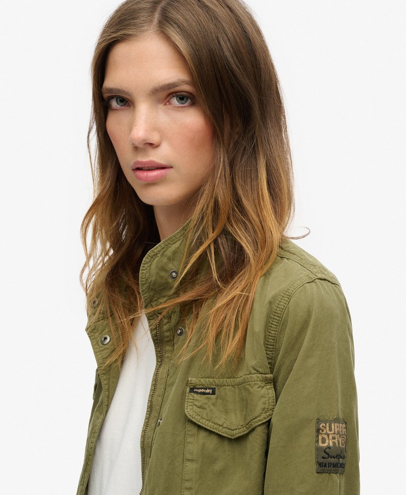 st tropez m65 versierde militaire jas in donker kaki