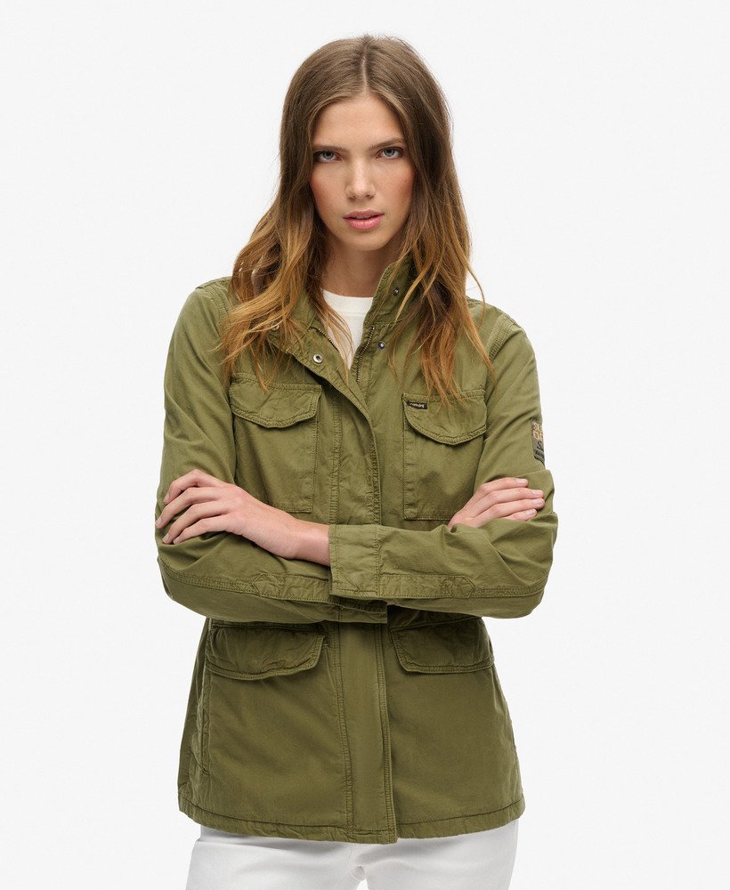 st tropez m65 versierde militaire jas in donker kaki
