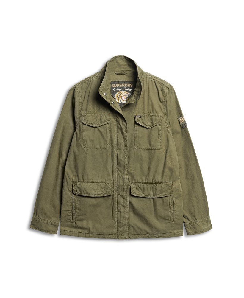 st tropez m65 versierde militaire jas in donker kaki