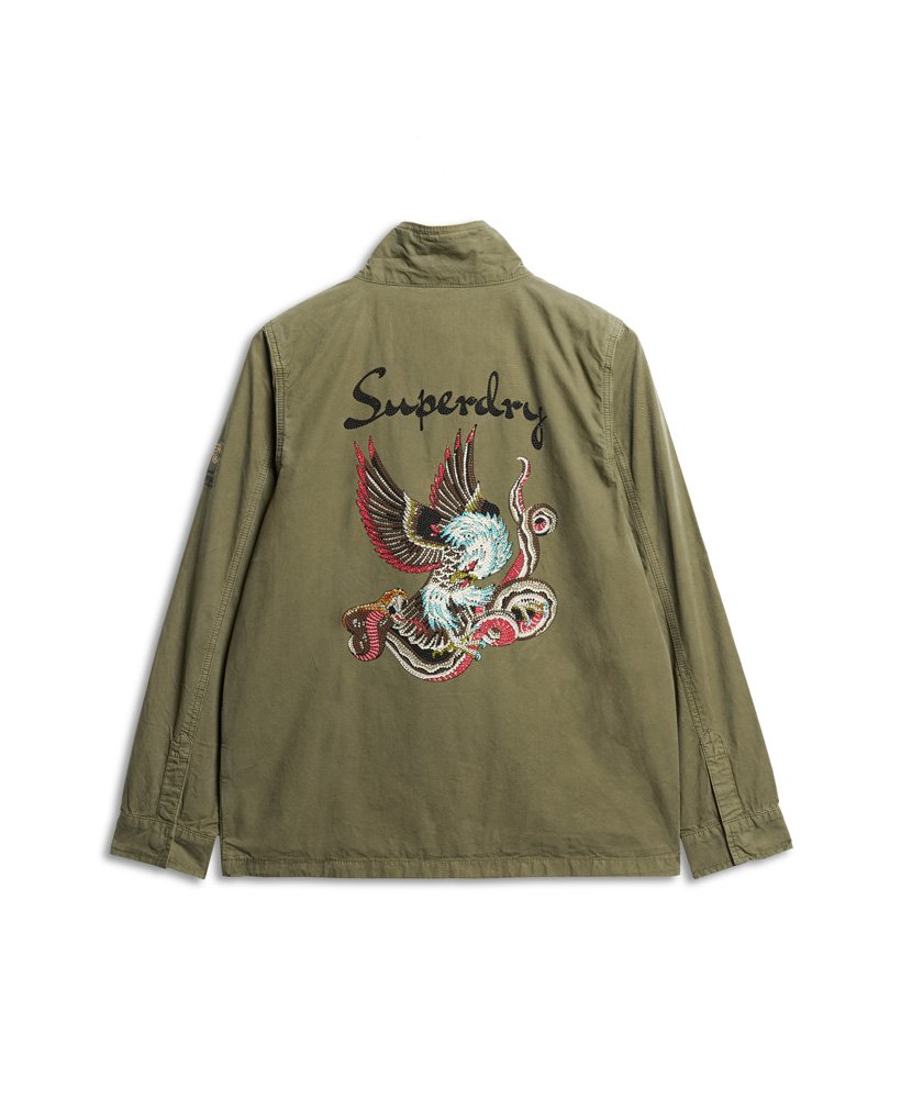 st tropez m65 versierde militaire jas in donker kaki