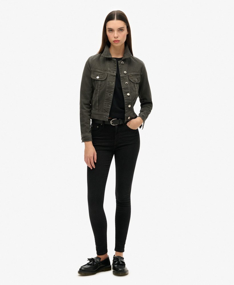 st tropez workwear cropjack in gewassen zwart