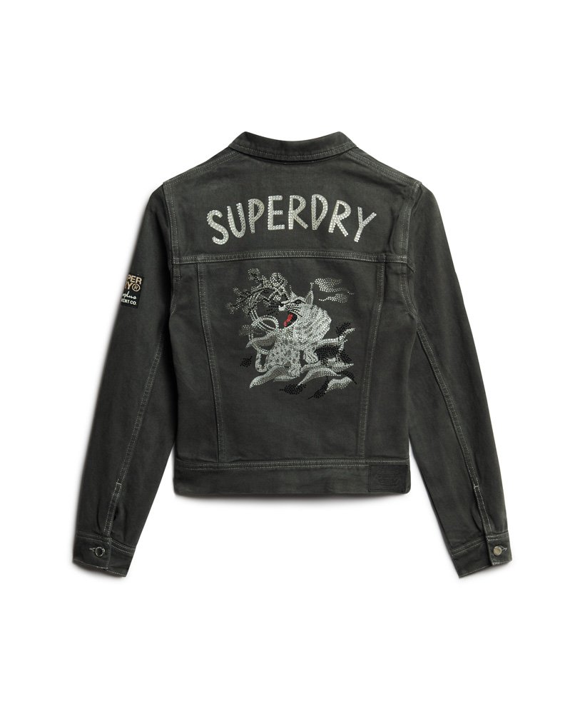 st tropez workwear cropjack in gewassen zwart