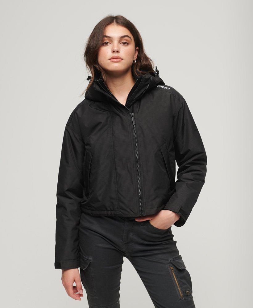 code sd-windcheaterjack in zwart met rasterpatroon