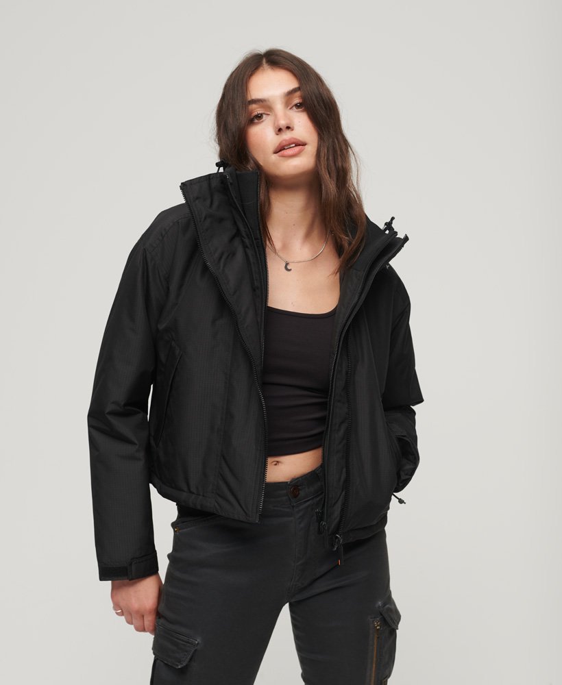 code sd-windcheaterjack in zwart met rasterpatroon