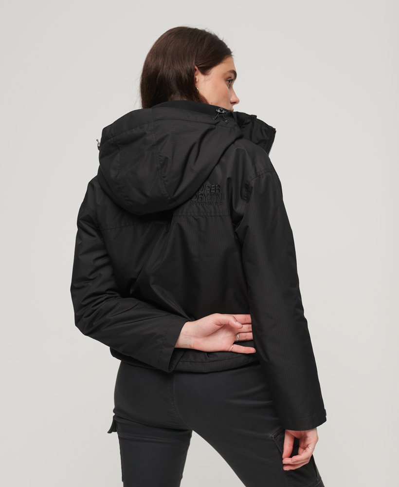 code sd-windcheaterjack in zwart met rasterpatroon