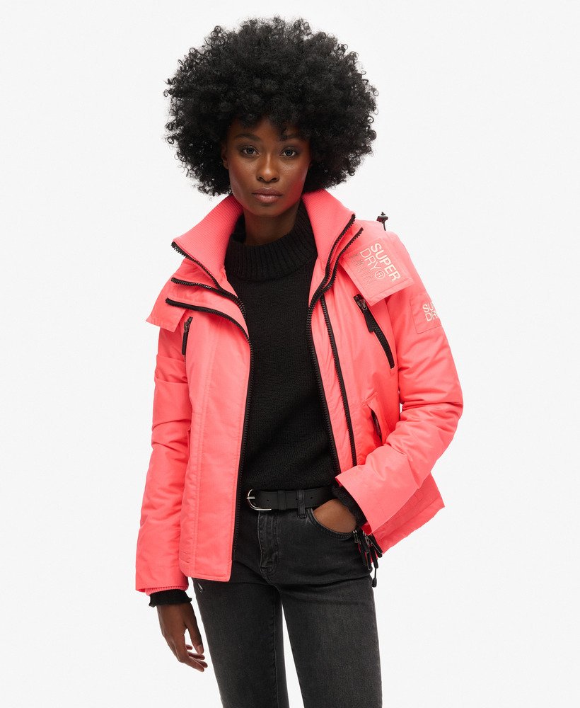 windjack met capuchon in hyper fire pink
