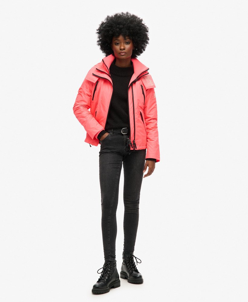 windjack met capuchon in hyper fire pink