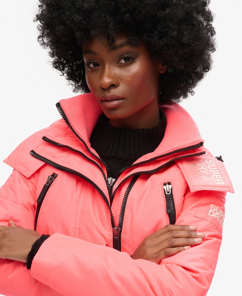 windjack met capuchon in hyper fire pink