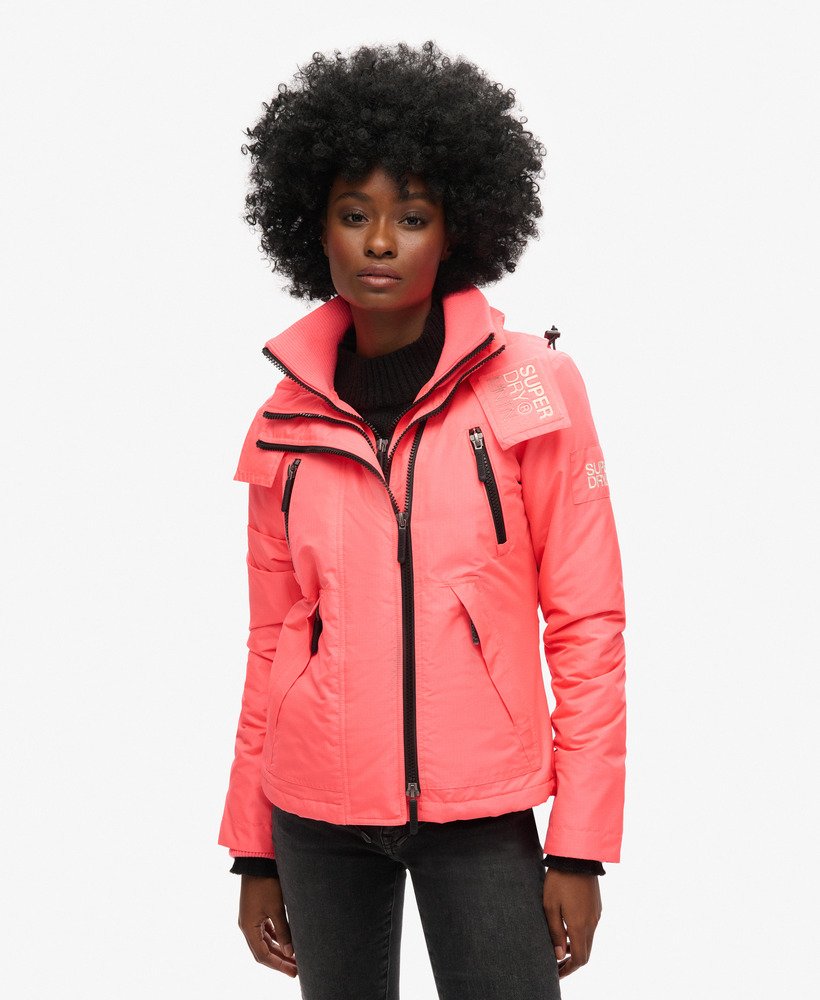 windjack met capuchon in hyper fire pink