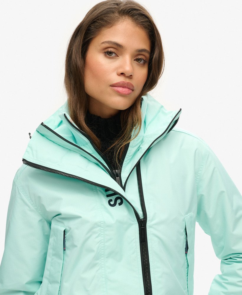 geborduurde sd-windjack met capuchon in cali blue