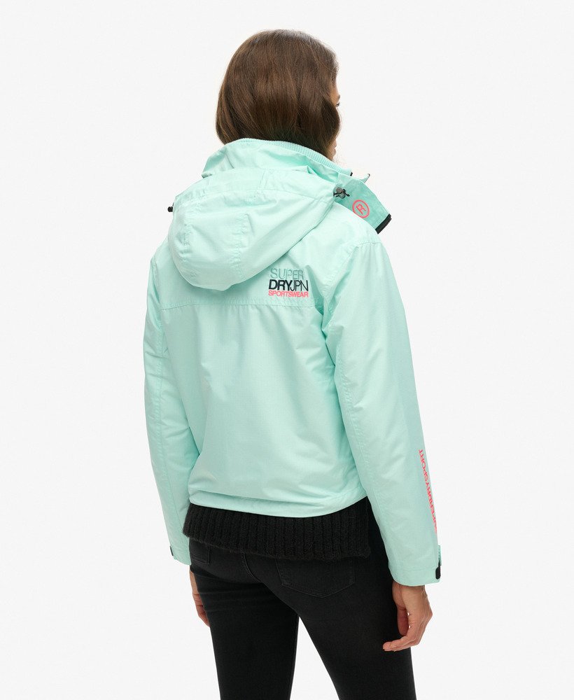 geborduurde sd-windjack met capuchon in cali blue