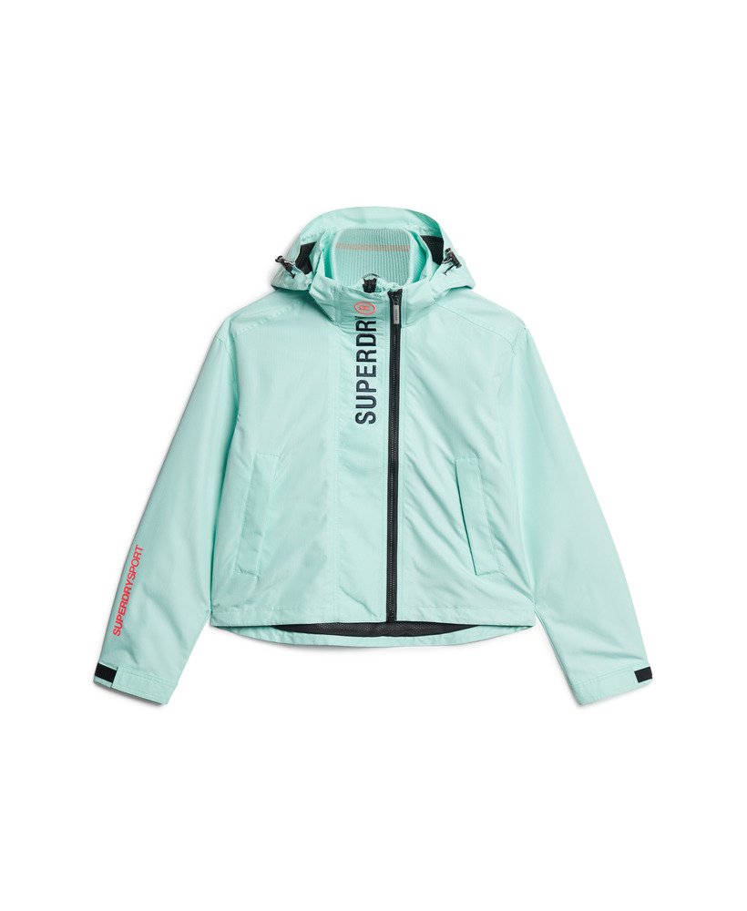 geborduurde sd-windjack met capuchon in cali blue