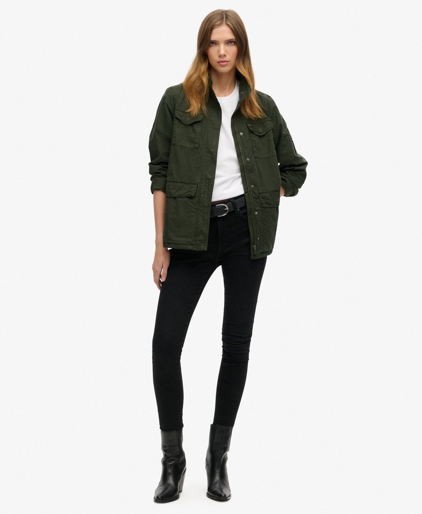 st tropez m65 versierde militaire jas in olijfgroen afkomstig uit overtollige goederen.