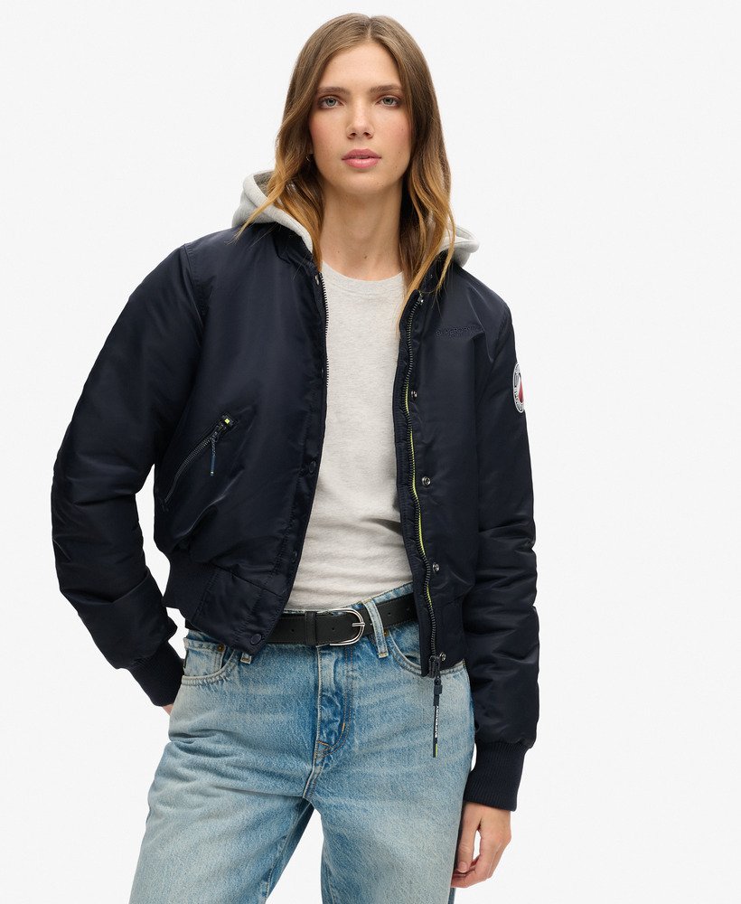 bomberjack met capuchon in eclipse navy