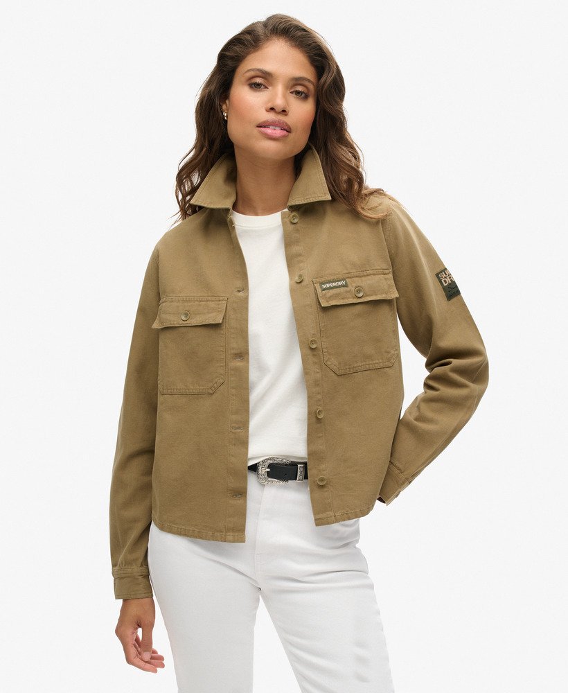 versierde militaire jas in kaki