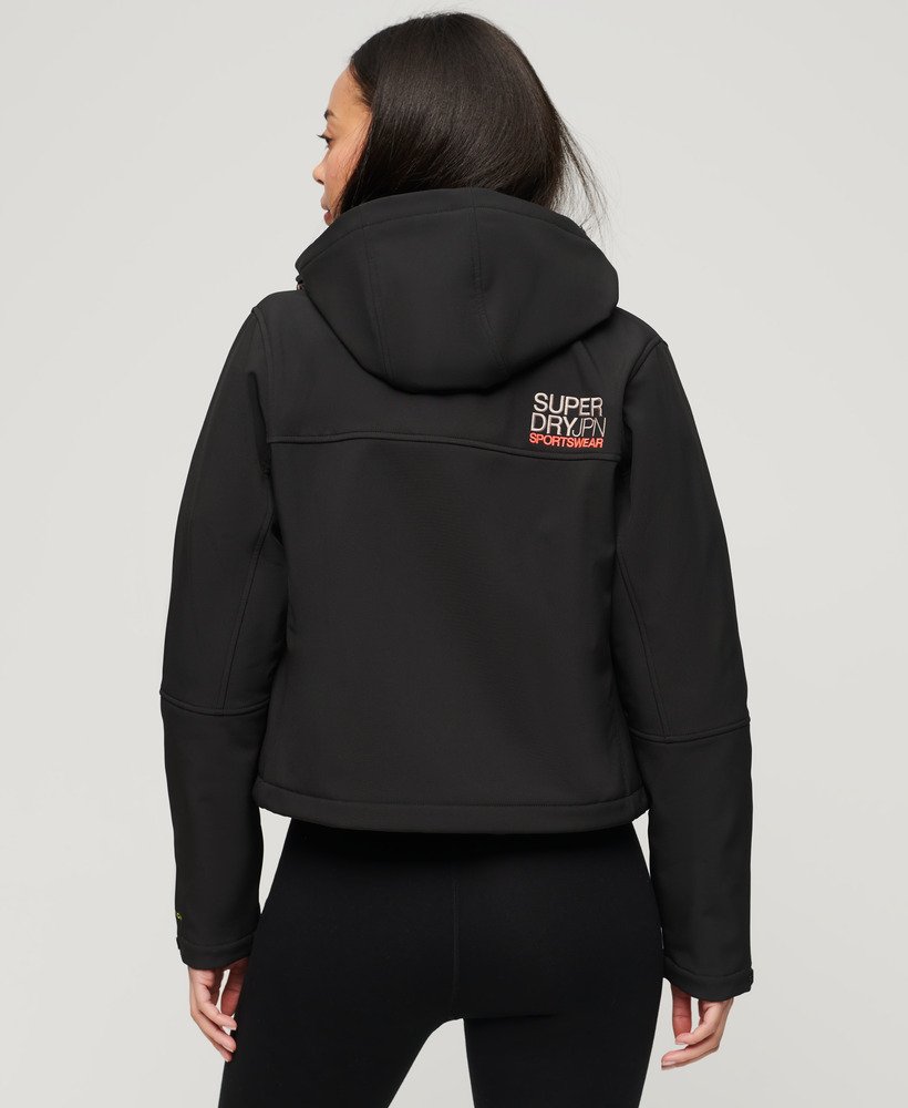 hoodie softshell trekkerjack in zwart