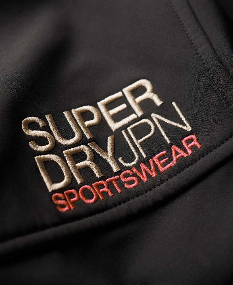 hoodie softshell trekkerjack in zwart
