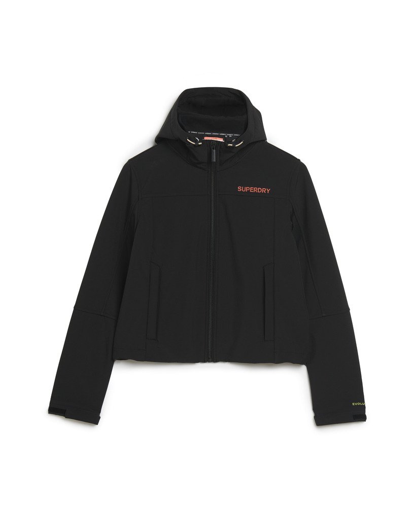 hoodie softshell trekkerjack in zwart