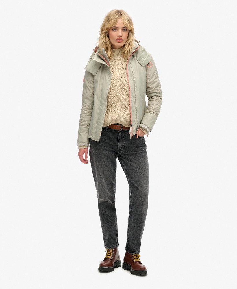 pop zip hooded arctic sd-windcheater jacket in willow grey grid