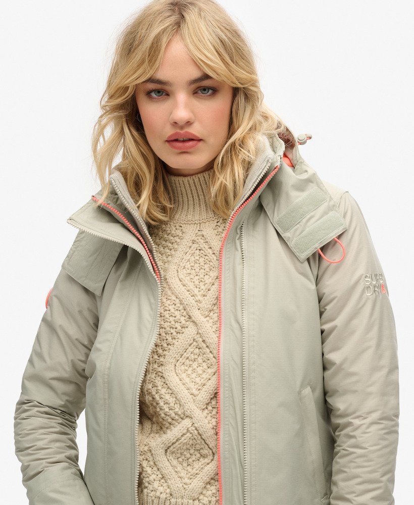 pop zip hooded arctic sd-windcheater jacket in willow grey grid
