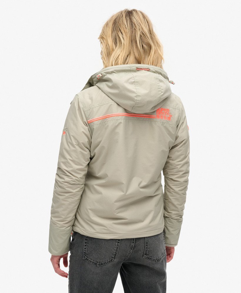 pop zip hooded arctic sd-windcheater jacket in willow grey grid