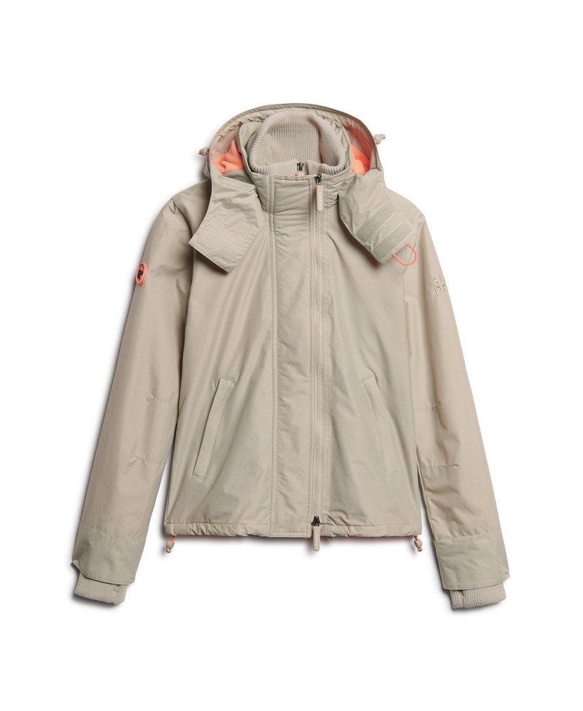 pop zip hooded arctic sd-windcheater jacket in willow grey grid