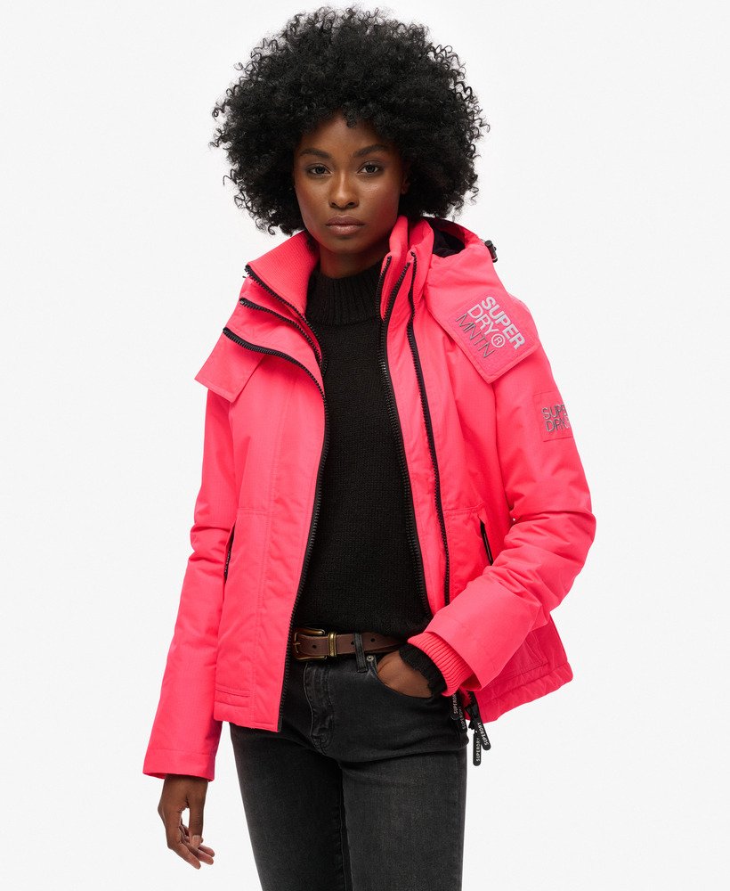 windjack met capuchon in hyper fire pink