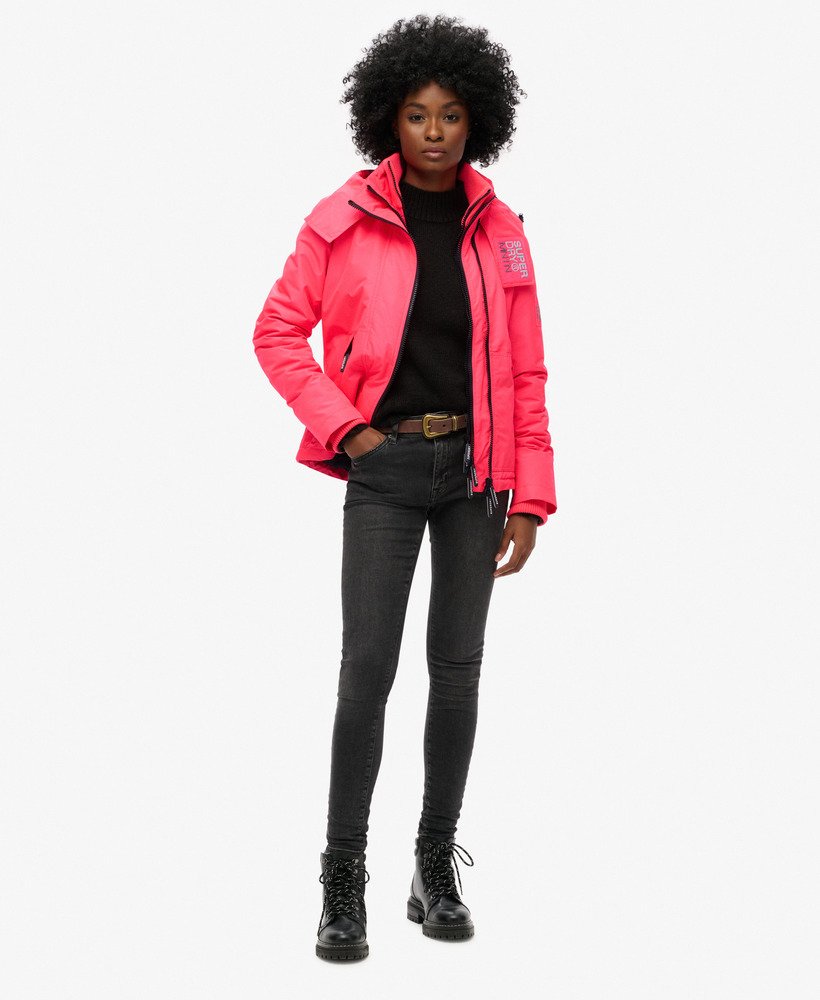 windjack met capuchon in hyper fire pink