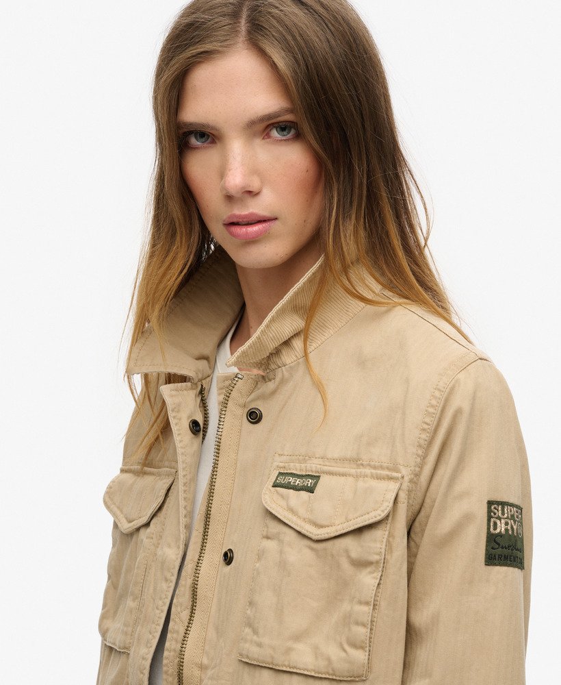 gevoerde militaire m65-jas in canyon beige